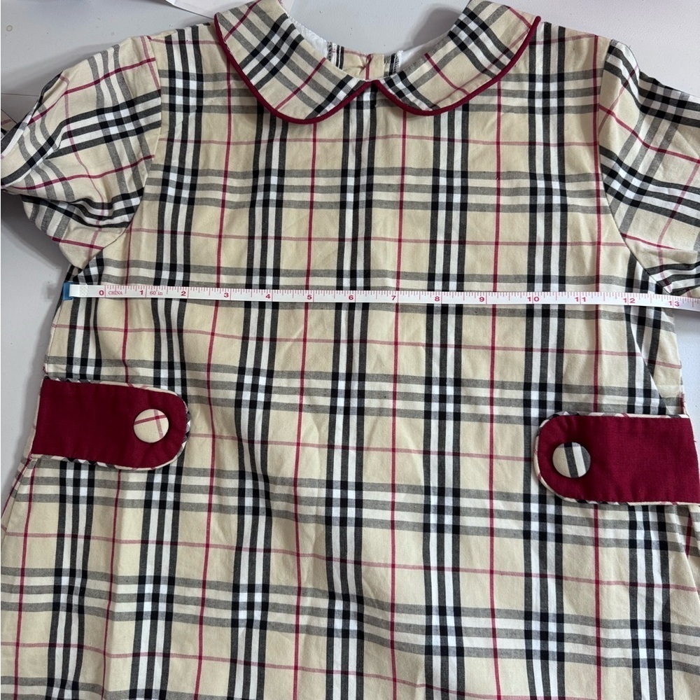 The Oaks Stylish Plaid Kids Dress with Burgundy Accents - Picture 5 of 5